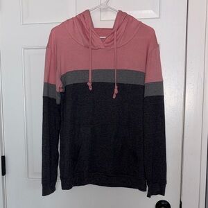 Gray Cotton Blend Hoodie